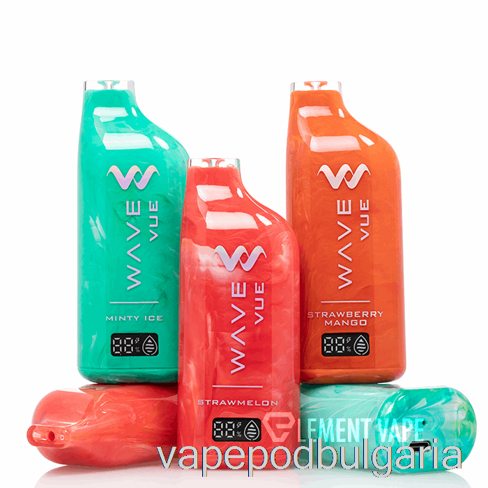 Vape Течности Wave Vue 10000 бананова сламка за еднократна употреба